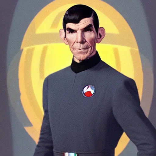 Image similar to a beautiful portrait of mister spock wearing a star wars uniform, 8 k