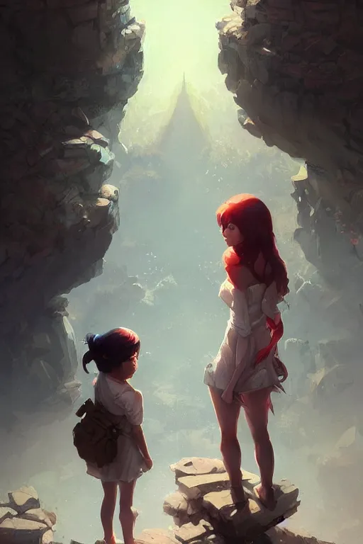 Prompt: two beautiful idols having a stare down, details, sharp focus, illustration, by Jordan Grimmer and greg rutkowski, Trending artstation, pixiv, digital art