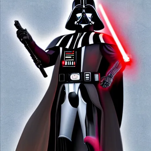 Image similar to Darth Vader as a hot anime girl