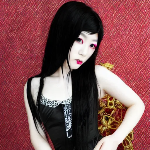 Prompt: beautiful Goth Japanese girl