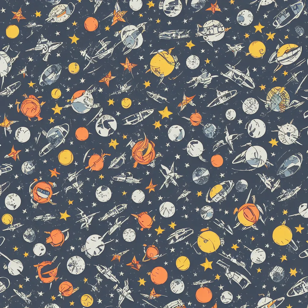 Image similar to cosmonaut retro pattern seamless texture