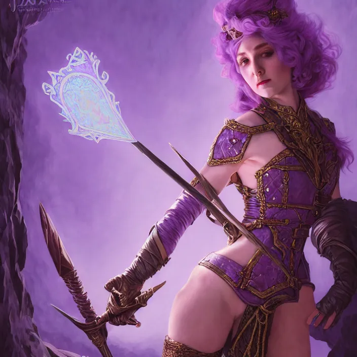 Prompt: d & d bard with her lilac leather armor in am evil dungeon, volumetric lighting, fantasy, intricate, elegant, highly detailed, lifelike, photorealistic, digital painting, artstation, fox ears illustration, concept art, sharp focus, by john collier and albert aublet and krenz cushart and artem demura and alphonse mucha