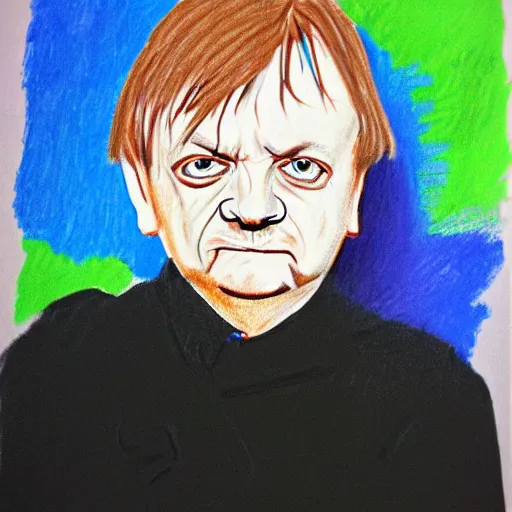 Image similar to mark e smith, children's crayon drawing