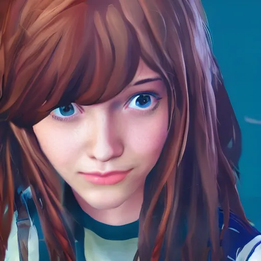 Prompt: a teenager girl with long hair in the style of the game life is strange
