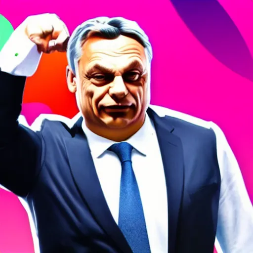 Image similar to Viktor Orban in Fortnite doing the Floss