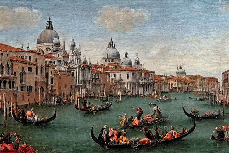 Prompt: realistic painting of Venice, 1600s