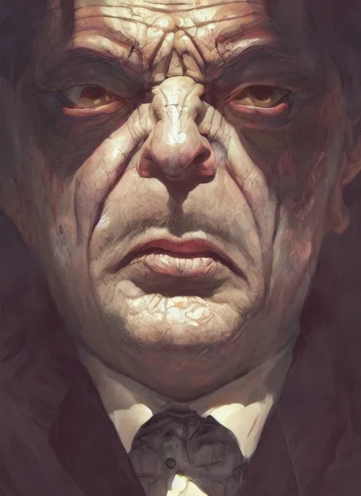 Image similar to Portrait of Mr. Bean, marvel comics, dark, intricate, highly detailed, smooth, artstation, digital illustration by Ruan Jia and Mandy Jurgens and Artgerm and Wayne Barlowe and Greg Rutkowski and Frank Frazetta