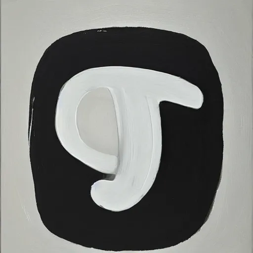 Prompt: the letter m painted with thick white oil paint in loose brush strokes on a black background, centered in view