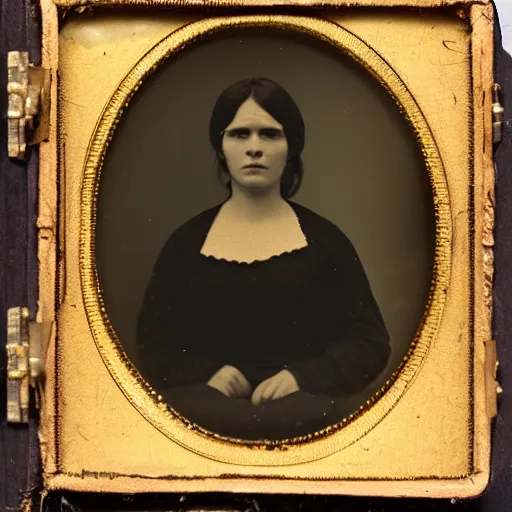 Prompt: daguerreotype of a woman