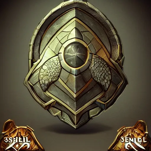 Prompt: a cg rendered logo for a fantasy - themed tarvern called shield & shell, where the logo looks like a turtle shell with crossed swords, artgerm, trending on artstation