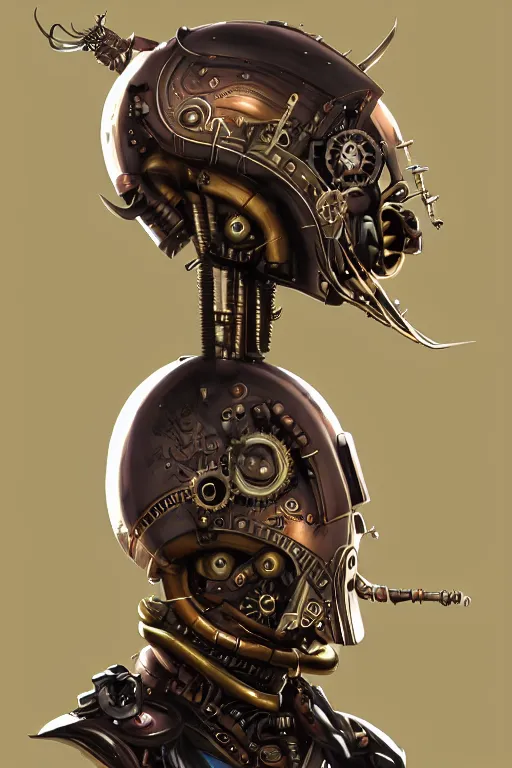 Image similar to steampunk helmet fantasy art mask robot ninja stylized digital illustration sharp focus, elegant intricate digital painting artstation concept art global illumination ray tracing advanced technology chaykin howard and campionpascale and cooke darwyn and davis jack