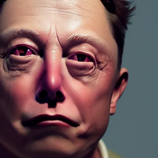 Prompt: elon musk as smeagol, a beautiful portrait, dramatic lighting, volumetrics, 8 k, octane render, photorealistic