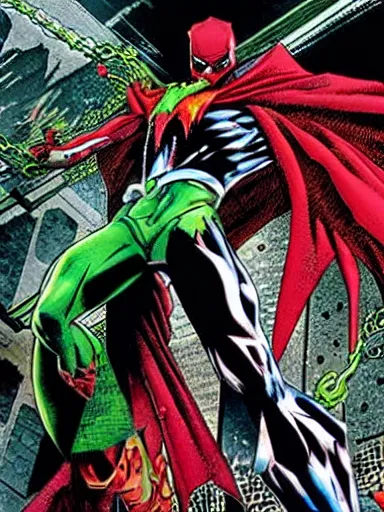 Image similar to spawn by todd mcfarlane, detailed, hyper-detailed