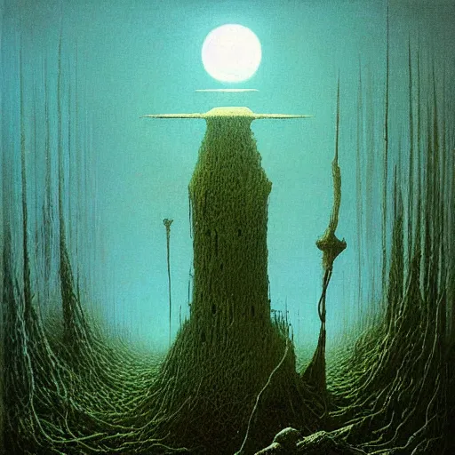 Image similar to Terraria boss made by Zdzislaw Beksinski