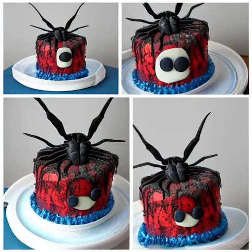 Image similar to spider birthday cake,