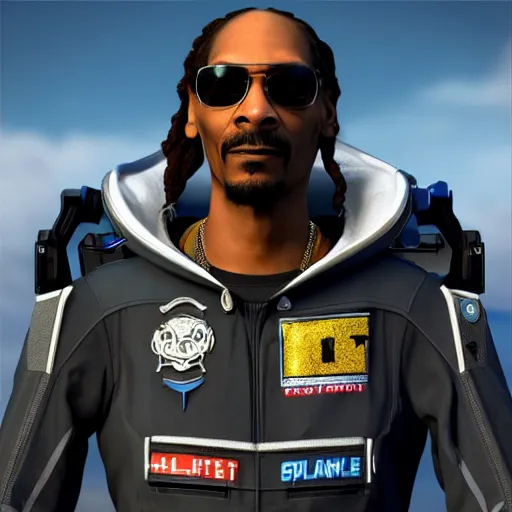 Image similar to Snoop Dog as a pilot from Star Citizen