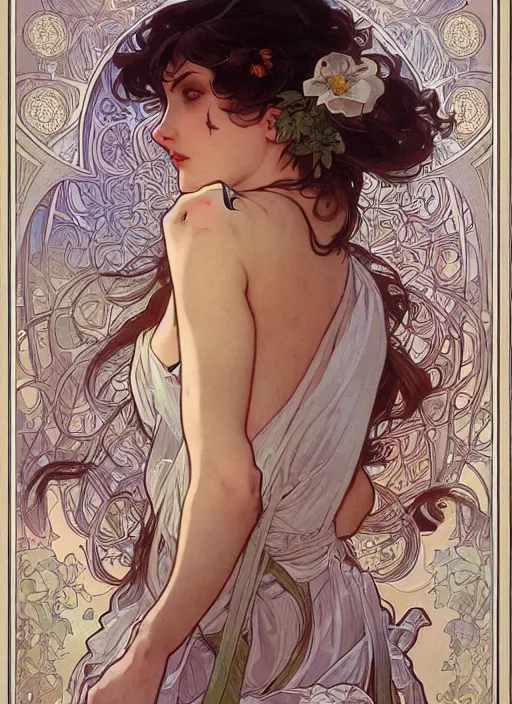 Image similar to romance book cover illustration art by artgerm alphonse mucha, wlop