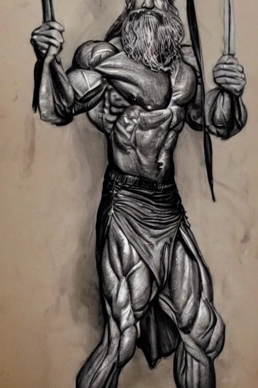 Image similar to muscular dumbledore, albus dumbledore bodybuilder, photorealistic, highly detailed,