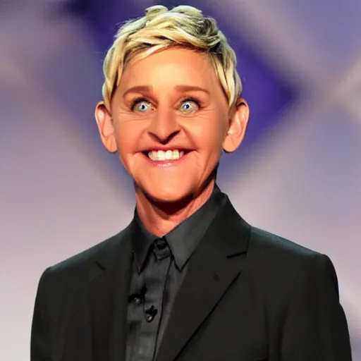 Prompt: ellen degeneres with snake for hair