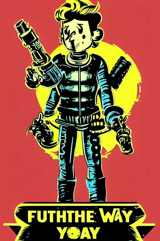 Image similar to fallout 7 6 retro futurist illustration art by butcher billy, sticker, colorful, illustration, highly detailed, simple, smooth and clean vector curves, no jagged lines, vector art, smooth andy warhol style