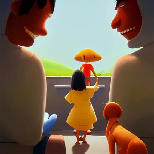 Image similar to goro fujita ilustration cheerful family preparing the excursion of a lifetime, painting by goro fujita, sharp focus, highly detailed, artstation