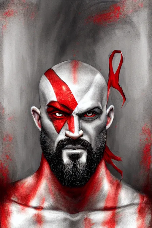 Image similar to portrait of kratos, highly detailed, centered, digital painting