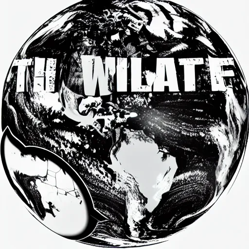 Image similar to the earth with text wp inside, highly detailed, no color