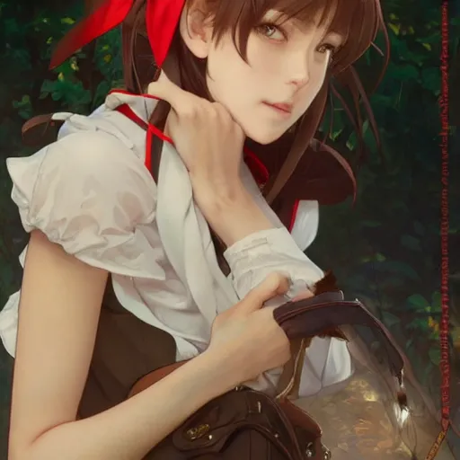 Image similar to beatiful woman wearing cat ears with big sack, a little boy wearing white shirt and red tie, anime key visual, intricate, stunning, highly detailed, digital painting, artstation, smooth, hard focus, illustration,, art by artgerm and greg rutkowski and alphonse mucha