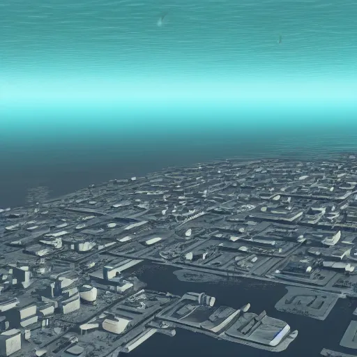 Prompt: 1 9 5 0 s city at the bottom of the ocean realistic, underwater, 8 k