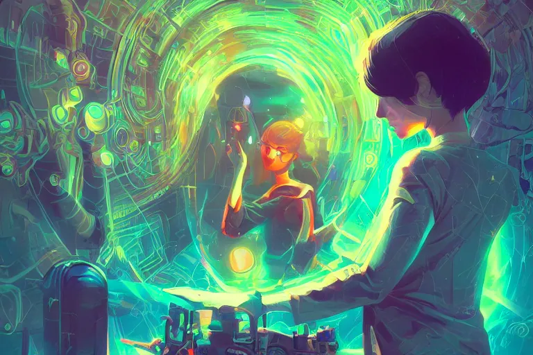 Image similar to magic skill danger sense inside matrix deepdream radiating a glowing aura stuff loot legends stylized digital illustration video game icon artstation lois van baarle, ilya kuvshinov, rossdraws,