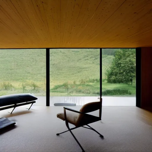 Image similar to a house by the river rhein in mumpf designed by peter zumthor