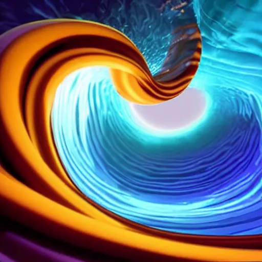 Image similar to tubular ocean wave that is a portal to another dimension