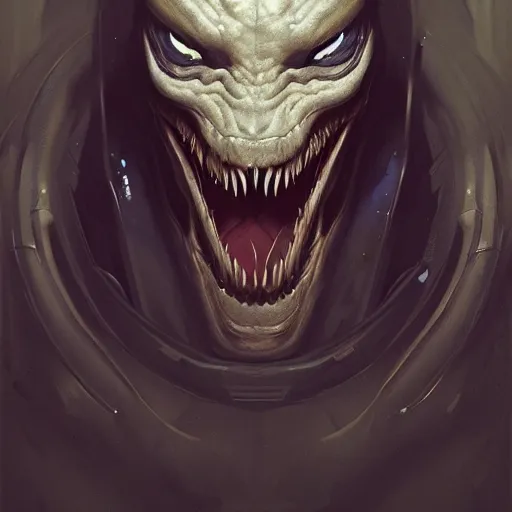 Image similar to portrait of the venom,digital art,ultra detailed,ultra realistic,art by greg rutkowski,trending on deviantart