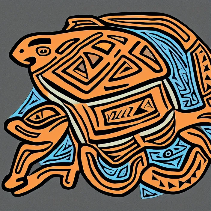 Image similar to turtle. pacific northwest coast, haida gwaii, formline, native art, tribal art, haida, clean