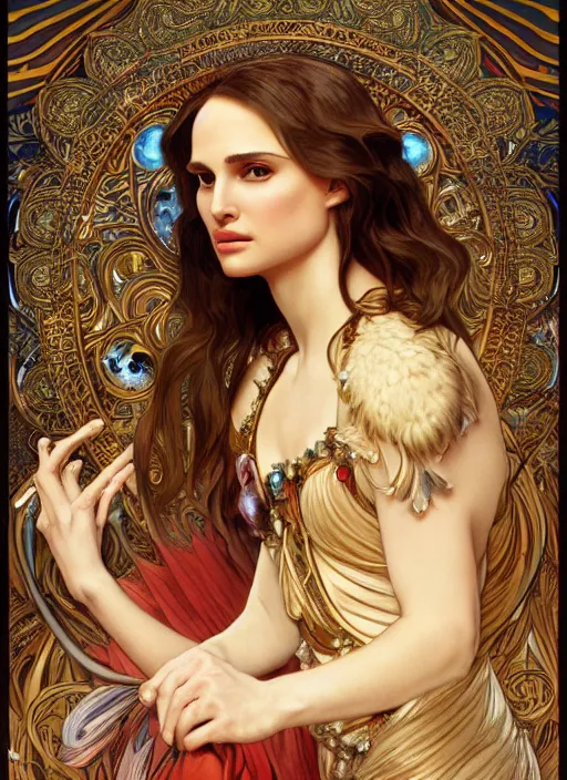 Prompt: Natalie Portman as God of Love, cute, fantasy, intricate, elegant, highly detailed, digital painting, 4k, HDR, concept art, smooth, sharp focus, illustration, art by alphonse mucha,artgerm, H R Giger