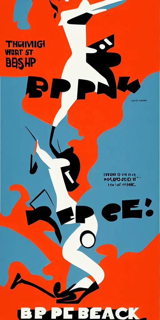 Prompt: beep movie poster by saul bass
