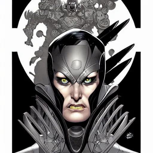 Image similar to medium portrait, by killian eng and joe fenton and martin deschambault, inspired by x - men villains, fine, sharp high detail,