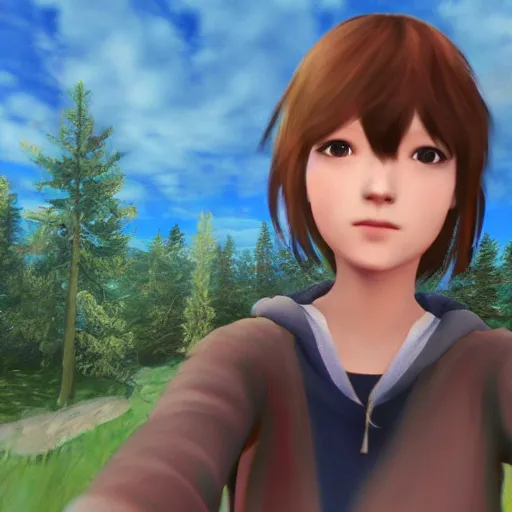 Prompt: a selfie of max caulfield