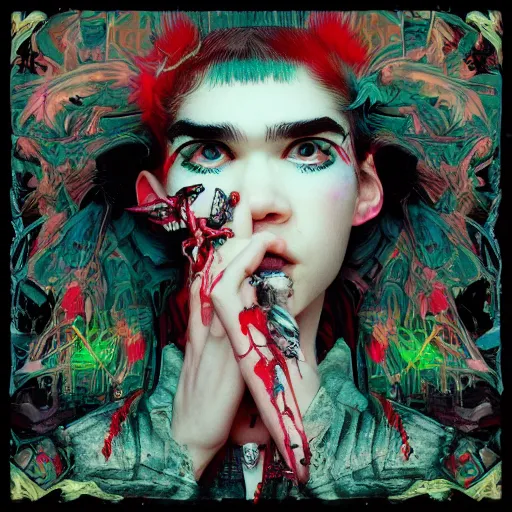 Image similar to Grimes - Book 1 album cover, album art, album cover art, 8k