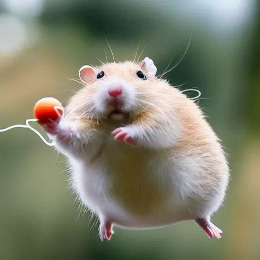 Image similar to hamster flying at the speed of light, realistic, national geographic