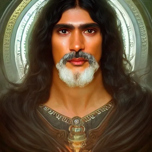 Prompt: perfectly-centered-Portrait of a black haired latino cleric druid, flame wielding, The Perfect Human male Specimen, intricate, elegant, super highly detailed, professional digital painting, artstation, concept art, smooth, sharp focus, no blur, no dof, extreme illustration, Unreal Engine 5, 8K, art by artgerm and greg rutkowski and alphonse mucha loish and WLOP