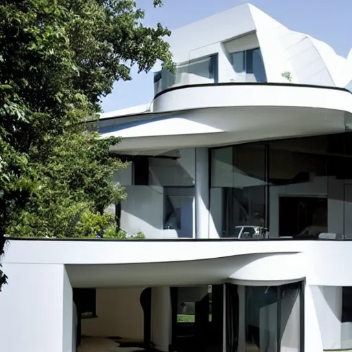 Image similar to house designed by zaha hadid