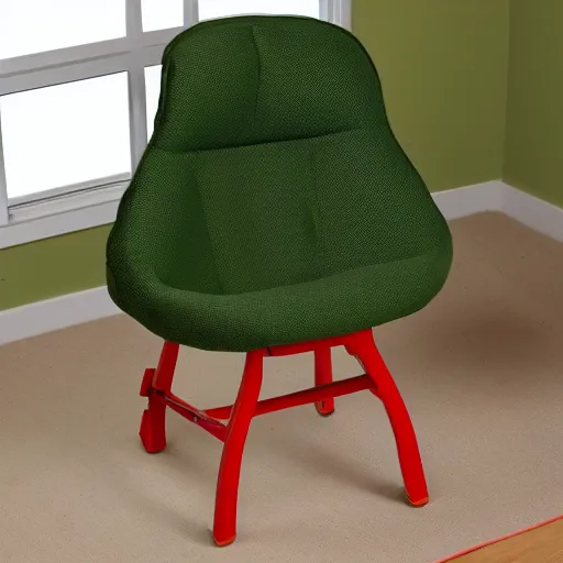 Prompt: nikocado avocado as an avocado shaped chair, la - z - boy, comfy, includes cup holders,
