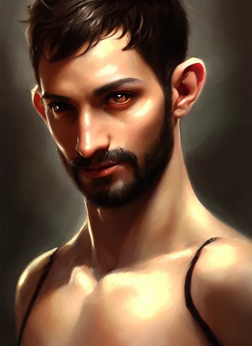 Image similar to a _ fantasy _ style _ portrait _ painting _ of light brown argentinian male short black hair defined chiseled facial features face big ears, rpg dnd oil _ painting _ unreal _ 5 _ daz. _ rpg _ portrait _ extremely _ detailed _ artgerm _ greg _ rutkowski _ greg