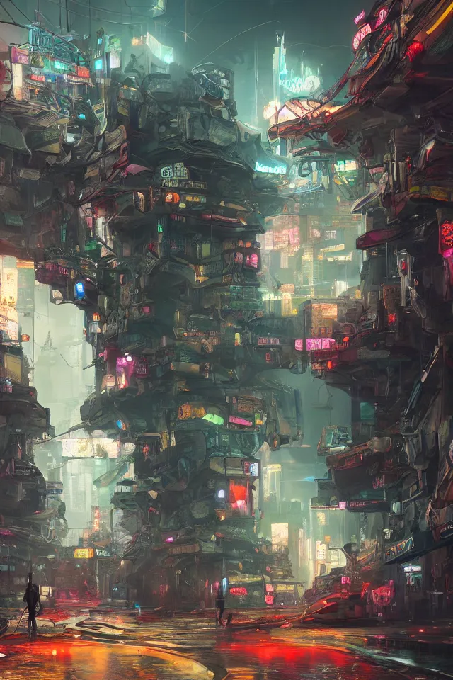 Cyberpunk City Street. Sci-fi Wallpaper. Graphic by saydurf · Creative  Fabrica