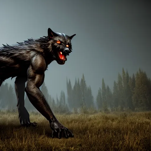 Image similar to werewolf from van helsing unreal engine hyperreallistic render 8k