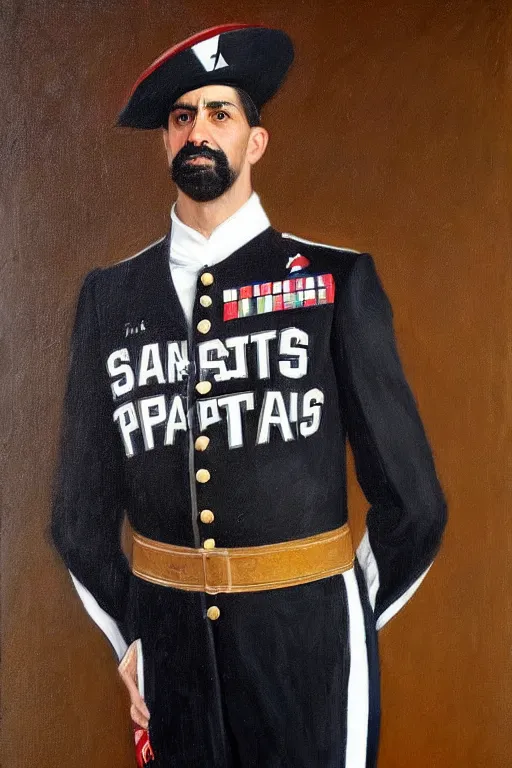 Image similar to full body portrait of the dictator of the san antonio spurs, 1 8 8 9, in full military garb, oil on canvas by william sidney mount, trending on artstation