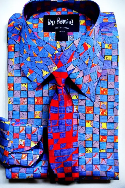 Image similar to men's tie shirt style, pop art, borderland style art