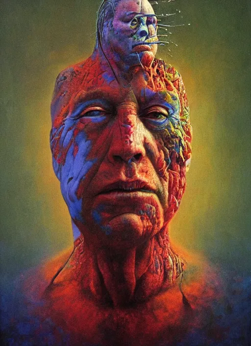 Image similar to alex jones by zdzislaw beksinski and lisa frank