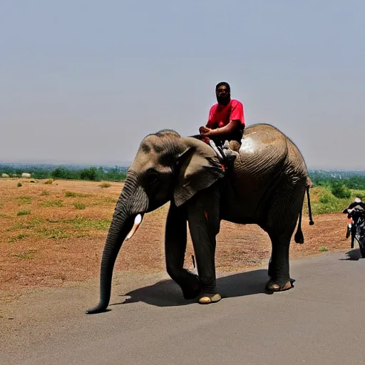 Prompt: elephant riding a bike